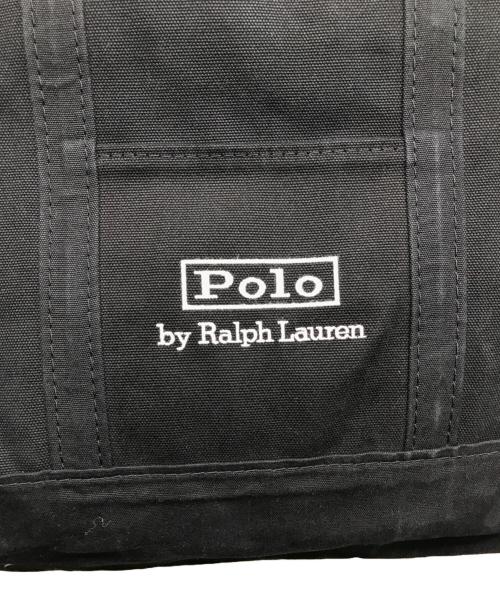 POLO RALPH LAUREN（ポロ・ラルフローレン）POLO RALPH LAUREN (ポロ・ラルフローレン) ロゴ キャンバス ミディアム トート ブラックの古着・服飾アイテム