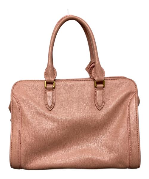ALEXANDER McQUEEN（アレキサンダーマックイーン）ALEXANDER McQUEEN (アレキサンダーマックイーン) Calfskin Small Skull Padlock Zip Around Tote ピンクの古着・服飾アイテム