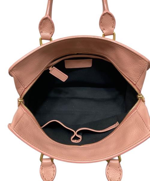 ALEXANDER McQUEEN（アレキサンダーマックイーン）ALEXANDER McQUEEN (アレキサンダーマックイーン) Calfskin Small Skull Padlock Zip Around Tote ピンクの古着・服飾アイテム