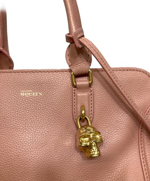 ALEXANDER McQUEEN（アレキサンダーマックイーン）ALEXANDER McQUEEN (アレキサンダーマックイーン) Calfskin Small Skull Padlock Zip Around Tote ピンクの古着・服飾アイテム