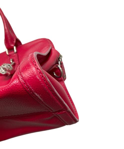 ALEXANDER McQUEEN（アレキサンダーマックイーン）ALEXANDER McQUEEN (アレキサンダーマックイーン) Calfskin Small Skull Padlock Zip Around Tote レッドの古着・服飾アイテム