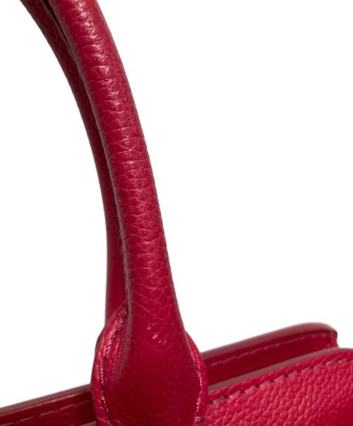 ALEXANDER McQUEEN（アレキサンダーマックイーン）ALEXANDER McQUEEN (アレキサンダーマックイーン) Calfskin Small Skull Padlock Zip Around Tote レッドの古着・服飾アイテム