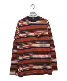 stussy（ステューシー）の古着「ボーダーカットソー」｜ネイビー×オレンジ