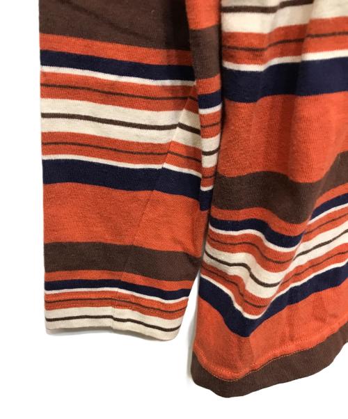 stussy（ステューシー）stussy (ステューシー) ボーダーカットソー ネイビー×オレンジ サイズ:不明の古着・服飾アイテム