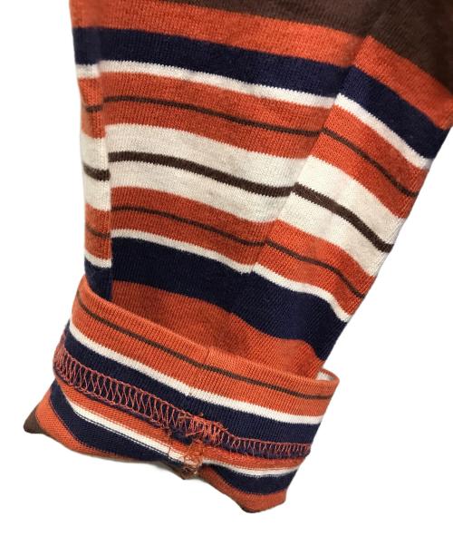 stussy（ステューシー）stussy (ステューシー) ボーダーカットソー ネイビー×オレンジ サイズ:不明の古着・服飾アイテム