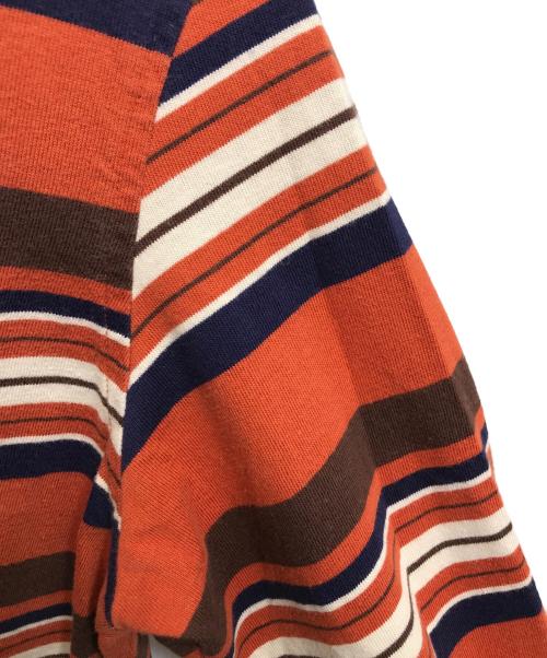 stussy（ステューシー）stussy (ステューシー) ボーダーカットソー ネイビー×オレンジ サイズ:不明の古着・服飾アイテム