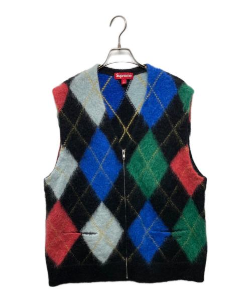 SUPREME（シュプリーム）Supreme (シュプリーム) Brushed Argyle Zip Up Vest マルチカラー サイズ:Ⅼの古着・服飾アイテム