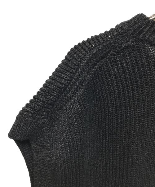 CristaSeya（クリスタセヤ）Cristaseya (クリスタセヤ) 和紙ニットベスト ブラック サイズ:Ⅼの古着・服飾アイテム