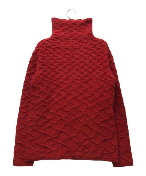 ISSEY MIYAKE（イッセイミヤケ）ISSEY MIYAKE (イッセイミヤケ) 3Dハイネックアンゴラニット　 00’S archive　　IM13KN051 レッド サイズ:Mの古着・服飾アイテム