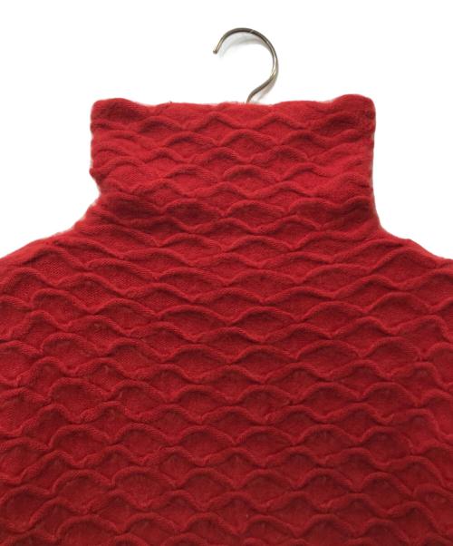 ISSEY MIYAKE（イッセイミヤケ）ISSEY MIYAKE (イッセイミヤケ) 3Dハイネックアンゴラニット　 00’S archive　　IM13KN051 レッド サイズ:Mの古着・服飾アイテム