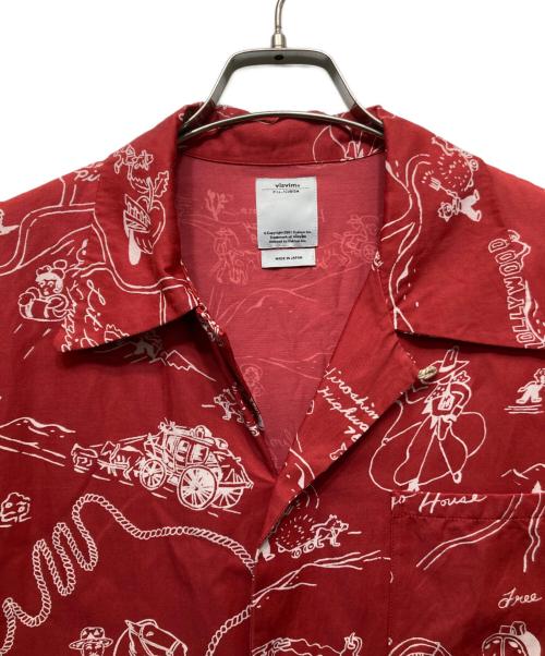 VISVIM（ビズビム）VISVIM (ビズビム) DUKE SHIRT S/S VILLAGE レッド サイズ:2の古着・服飾アイテム