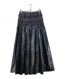 MAISON SPECIAL（メゾンスペシャル）の古着「Metallic Flare Skirt」｜ブラック