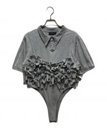 MAISON SPECIAL（メゾンスペシャル）の古着「Ribbon Polo Bodysuit/リボンブラウス」｜グレー