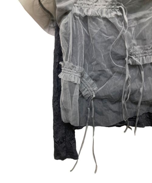 MAISON SPECIAL（メゾンスペシャル）MAISON SPECIAL (メゾンスペシャル) Shirring Mini Puff Sleeve Tops ブラック×グレー サイズ:FREE 未使用品の古着・服飾アイテム