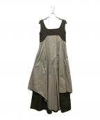 UN3D.アンスリード）の古着「アシメレイヤードオールインワン」｜カーキ