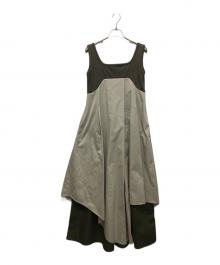 UN3D.（アンスリード）の古着「アシメレイヤードオールインワン」｜カーキ