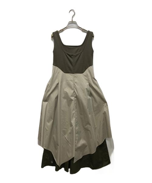 UN3D.（アンスリード）UN3D. (アンスリード) アシメレイヤードオールインワン カーキ サイズ:38 未使用品の古着・服飾アイテム