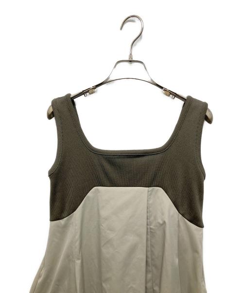 UN3D.（アンスリード）UN3D. (アンスリード) アシメレイヤードオールインワン カーキ サイズ:38 未使用品の古着・服飾アイテム