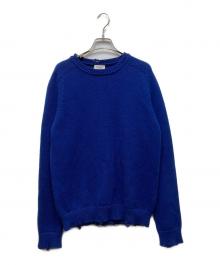 Saint Laurent Paris（サンローランパリ）の古着「デストロイ加工クラッシュニット」｜ブルー