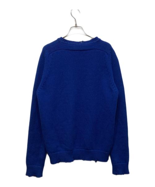 Saint Laurent Paris（サンローランパリ）Saint Laurent Paris (サンローランパリ) デストロイ加工クラッシュニット ブルー サイズ:Lの古着・服飾アイテム