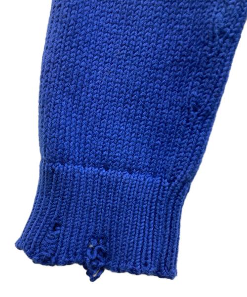 Saint Laurent Paris（サンローランパリ）Saint Laurent Paris (サンローランパリ) デストロイ加工クラッシュニット ブルー サイズ:Lの古着・服飾アイテム