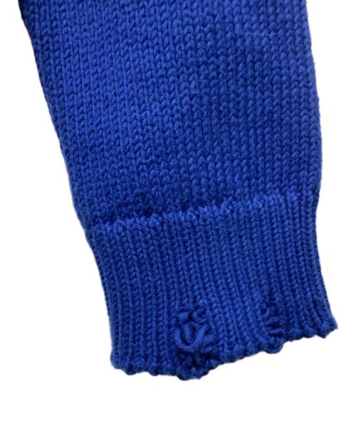 Saint Laurent Paris（サンローランパリ）Saint Laurent Paris (サンローランパリ) デストロイ加工クラッシュニット ブルー サイズ:Lの古着・服飾アイテム