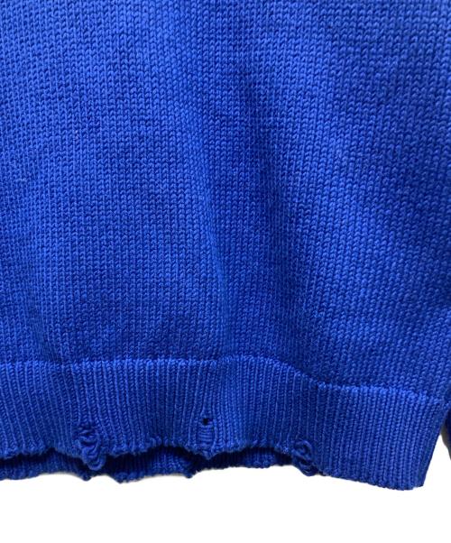 Saint Laurent Paris（サンローランパリ）Saint Laurent Paris (サンローランパリ) デストロイ加工クラッシュニット ブルー サイズ:Lの古着・服飾アイテム