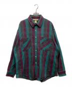 ST JOHN'S BAYセントジョンズベイ）の古着「襟芯ネルシャツ」｜レッド×グリーン