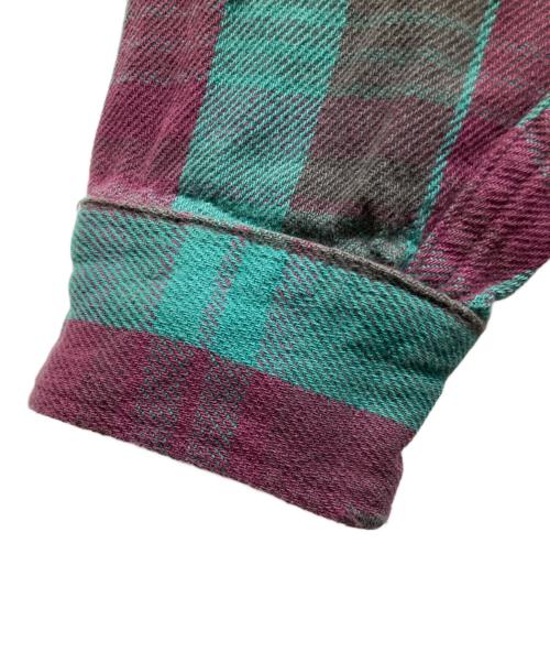 ST JOHN'S BAY（セントジョンズベイ）ST JOHN'S BAY (セントジョンズベイ) 襟芯ネルシャツ レッド×グリーン サイズ:ＸＬの古着・服飾アイテム