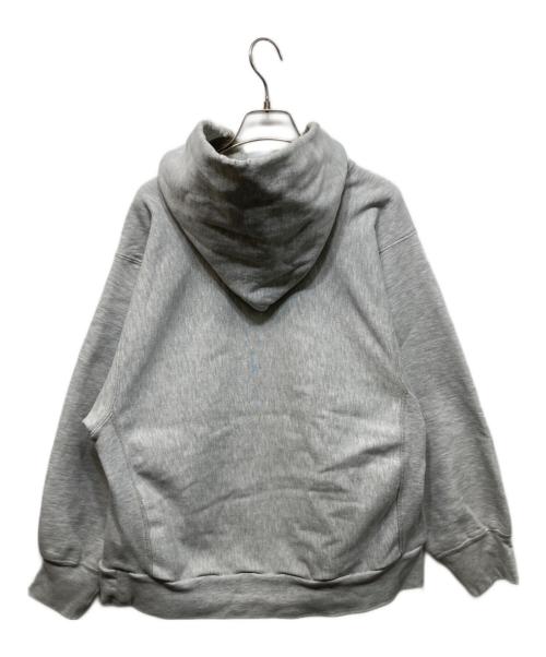 Champion REVERSE WEAVE（チャンピオン リバース ウィーブ）Champion REVERSE WEAVE (チャンピオン リバース ウィーブ) ハトメ付３段プリントプルオーバーパーカー グレー サイズ:XLの古着・服飾アイテム