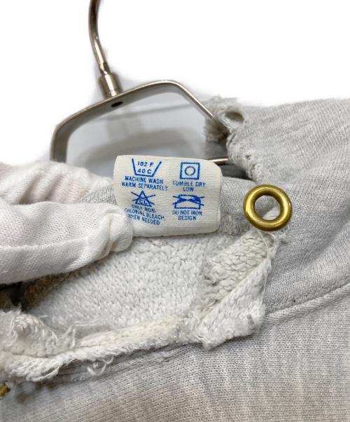 Champion REVERSE WEAVE（チャンピオン リバース ウィーブ）Champion REVERSE WEAVE (チャンピオン リバース ウィーブ) ハトメ付３段プリントプルオーバーパーカー グレー サイズ:XLの古着・服飾アイテム