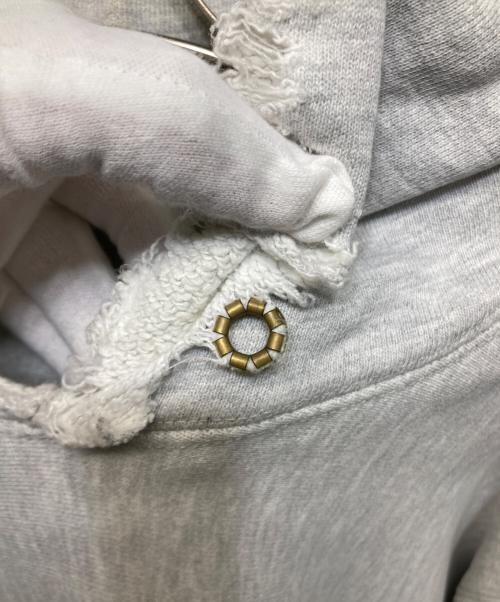 Champion REVERSE WEAVE（チャンピオン リバース ウィーブ）Champion REVERSE WEAVE (チャンピオン リバース ウィーブ) ハトメ付３段プリントプルオーバーパーカー グレー サイズ:XLの古着・服飾アイテム