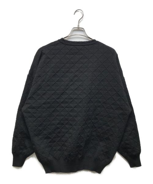A-POC ABLE ISSEY MIYAKE（エイポック エイブル イッセイ ミヤケ）A-POC ABLE ISSEY MIYAKE (エイポック エイブル イッセイ ミヤケ) カラット柄クルーネックニット ブラック サイズ:3の古着・服飾アイテム