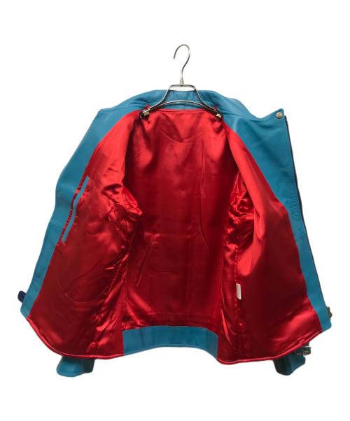 THREEFACE（スリーフェイス）THREEFACE (スリーフェイス) ダブルライダースジャケット ブルー サイズ:Sの古着・服飾アイテム