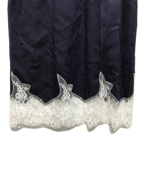 Mila Owen（ミラオーウェン）Mila Owen (ミラオーウェン) レースヘムスカート ネイビー サイズ:FREEの古着・服飾アイテム