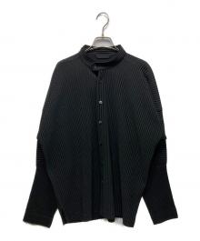 HOMME PLISSE ISSEY MIYAKE（オム プリッセ イッセイ ミヤケ）の古着「プリーツシャツ」｜ブラック