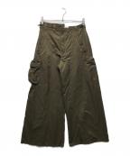 VIAVANDAヴィアヴァンダ）の古着「COLOR STITCH BAGGY WIDE PANTS」｜オリーブ