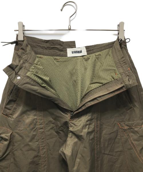 VIAVANDA（ヴィアヴァンダ）VIAVANDA (ヴィアヴァンダ) COLOR STITCH BAGGY WIDE PANTS オリーブ サイズ:FREEの古着・服飾アイテム