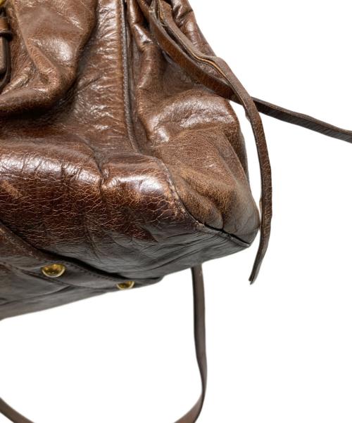 MIU MIU（ミュウミュウ）MIU MIU (ミュウミュウ) サイドリボン2WAY ハンドバッグ ブラウンの古着・服飾アイテム