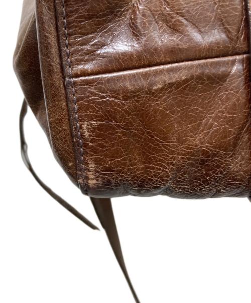 MIU MIU（ミュウミュウ）MIU MIU (ミュウミュウ) サイドリボン2WAY ハンドバッグ ブラウンの古着・服飾アイテム