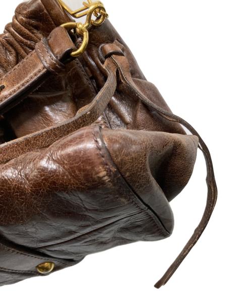 MIU MIU（ミュウミュウ）MIU MIU (ミュウミュウ) サイドリボン2WAY ハンドバッグ ブラウンの古着・服飾アイテム