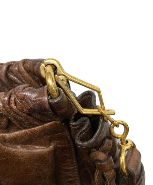 MIU MIU（ミュウミュウ）MIU MIU (ミュウミュウ) サイドリボン2WAY ハンドバッグ ブラウンの古着・服飾アイテム