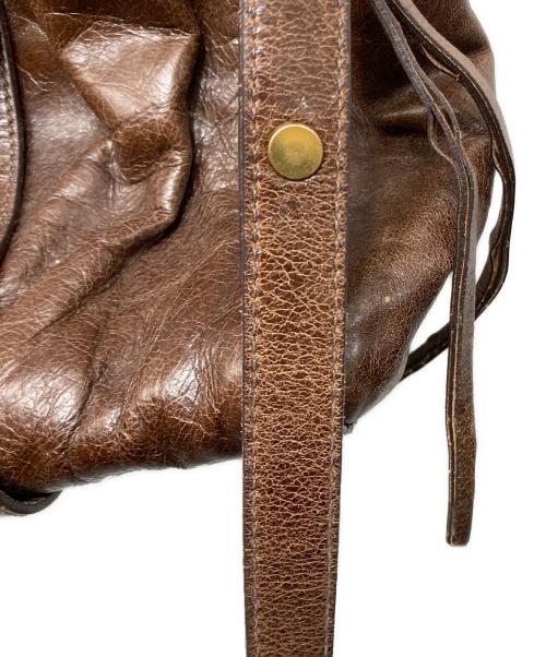 MIU MIU（ミュウミュウ）MIU MIU (ミュウミュウ) サイドリボン2WAY ハンドバッグ ブラウンの古着・服飾アイテム