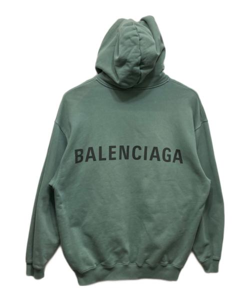 BALENCIAGA（バレンシアガ）BALENCIAGA (バレンシアガ) Back Logo Hoodie グリーン サイズ:Lの古着・服飾アイテム
