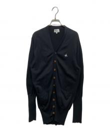 Vivienne Westwood man（ヴィヴィアン ウェストウッド マン）の古着「オーブ刺繍 ロングニットカーディガン」｜ブラック