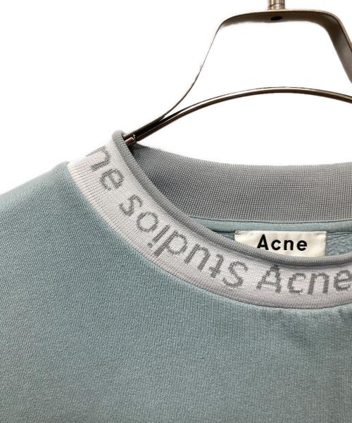 Acne studios（アクネ ストゥディオズ）ACNE STUDIOS (アクネ ストゥディオズ) ロゴクルーネックスウェット ブルー サイズ:Lの古着・服飾アイテム