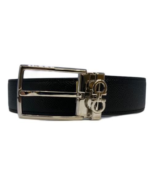 Salvatore Ferragamo（サルヴァトーレ フェラガモ）Salvatore Ferragamo (サルヴァトーレ フェラガモ) ダブルガンチーニバックルレザーベルト ブラックの古着・服飾アイテム