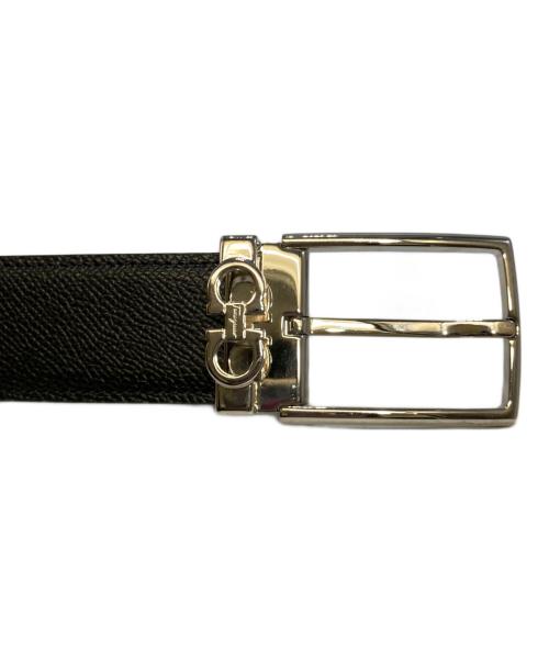 Salvatore Ferragamo（サルヴァトーレ フェラガモ）Salvatore Ferragamo (サルヴァトーレ フェラガモ) ダブルガンチーニバックルレザーベルト ブラックの古着・服飾アイテム
