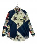 PAUL SMITHポールスミス）の古着「総柄シャツ」｜ネイビー×イエロー