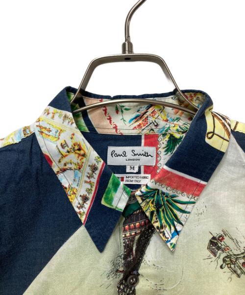 PAUL SMITH（ポールスミス）Paul Smith (ポールスミス) 総柄シャツ ネイビー×イエロー サイズ:Mの古着・服飾アイテム